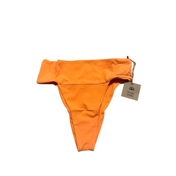 Toast Swim X Free People Signature Banded Waist Bikini Bottom Nectarine Small - Picture 6 of 7